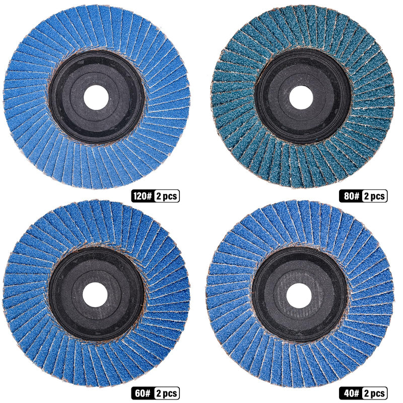 [Australia - AusPower] - HATANSE Pack of 12 Serrated Discs Diameter 76 mm x 10 mm Sanding Discs Sanding Mop Disc 40 60 80 120 Grit Set Lamellar Discs for Angle Grinder Polishing Machine 76 mm, 12 pieces, grain 40/60/80/120 
