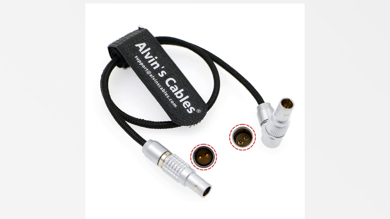 Flexible Power Cable for Teradek Bond SmallHD Monitor Rotatable Right Angle 2 Pin Male to 2pin Male Braided Wire 45cm|18inches Alvin's Cables