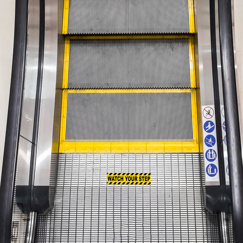 [Australia - AusPower] - 2 PC Watch Your Step - 10x3 Watch Your Step Floor Sticker - Watch Your Step Sticker - Caution Stickers - Watch Your Step Sign for Floor Outdoor/Indoor Yellow 