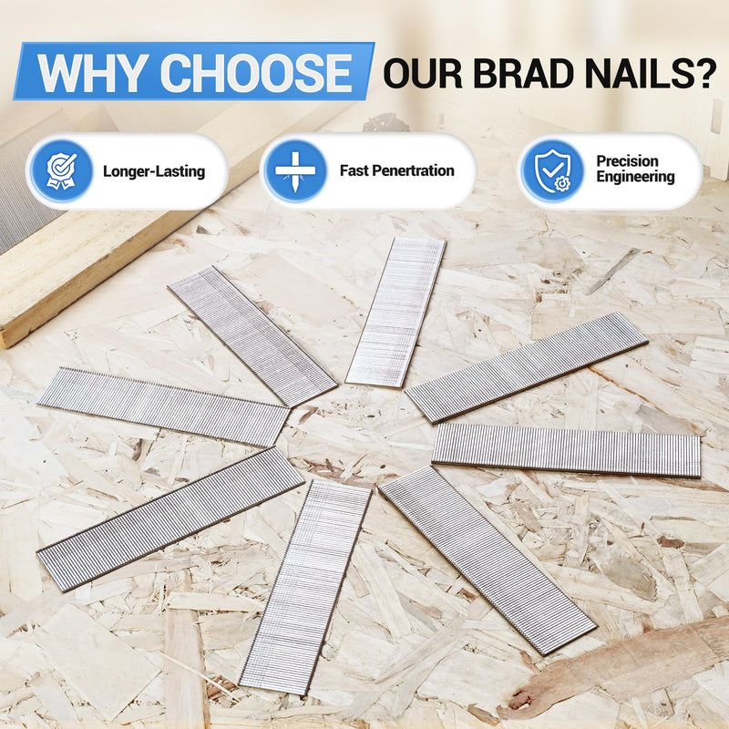 [Australia - AusPower] - meite 18 Gauge Stainless Steel Brad Nails, 1-1/4 Inch 18GA Brad Nails, 304 Stainless Steel Small Finishing Nail Gun Nails for Pneumatic, Electric Brad Nailer Gun (2,000 Counts) 