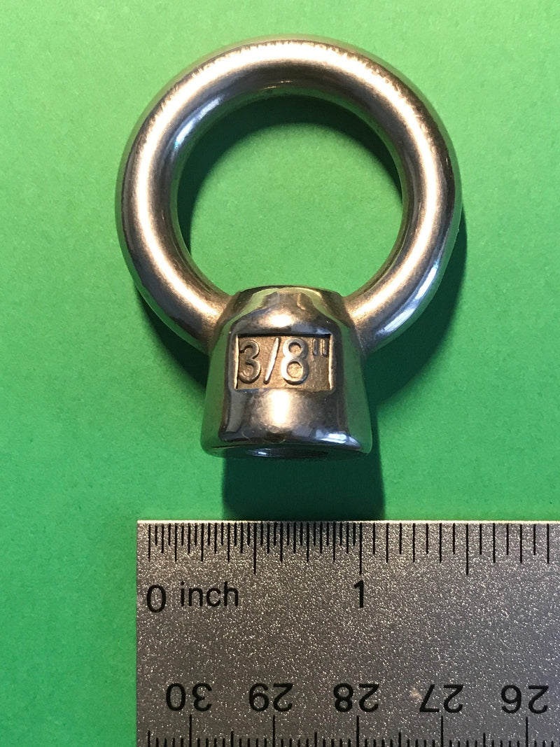 [Australia - AusPower] - US STAINLESS Stainless Steel 316 Lifting Eye Nut 3/8" UNC Marine Grade Pitch of 16 