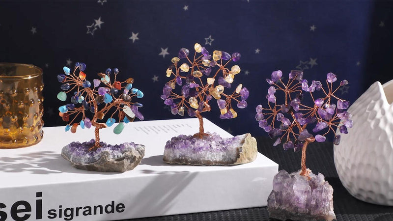 mookaitedecor Amethyst Crystal Tree with Amethyst Cluster Base #1-purple