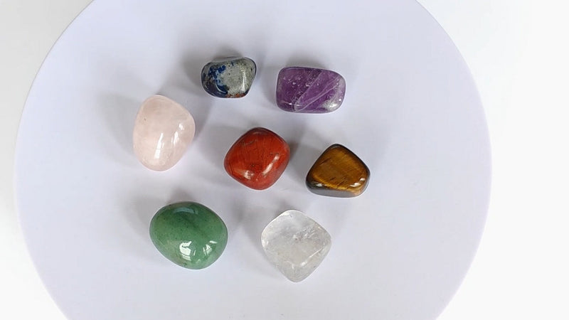 Tumbled 7 Chakra Set Natural Polished Stones Reiki Healing Crystal,Gift for Meditation Energy Balancing Spiritual Wellness Irregular Tumbled
