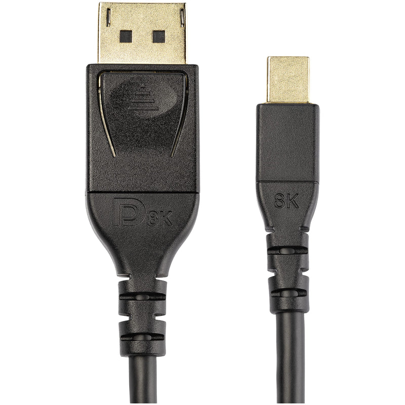 StarTech.com 6ft (2m) VESA Certified Mini DisplayPort to DisplayPort 1.4 Cable - 8K 60Hz HBR3 HDR - Super UHD mDP to DP 1.4 Cord - Slim (34 AWG) Ultra HD 4K 120Hz - Monitor/Video Cable (DP14MDPMM2MB) 6 ft