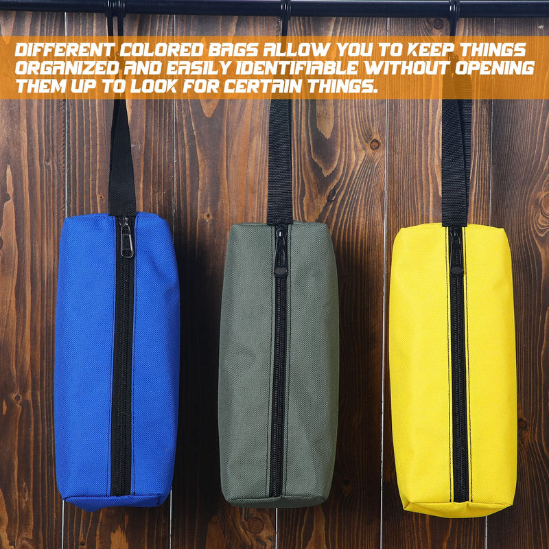 9 Packs Small Tool Pouch Zipper Tool Bags Canvas Waterproof Versatile Hand Zippered Tool Pouches Heavy Duty Multipurpose Zipper Tool Pouch Tote Bag for Organizer Storage (9.8 x 3.3 x 2.7 Inch) 9.8 x 3.3 x 2.7 Inch