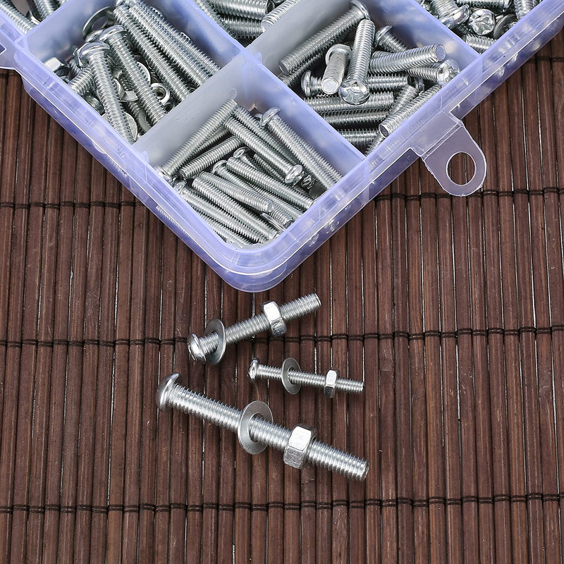 [Australia - AusPower] - 720 Pcs Nuts and Bolts Assortment Kit, M3 M4 M5 Carbon Steel Screws Bolts and Nuts and Washers Assortment Set, Assorted Cross Pan Head Machine Screws Nuts and Bolts, with Storage Case 