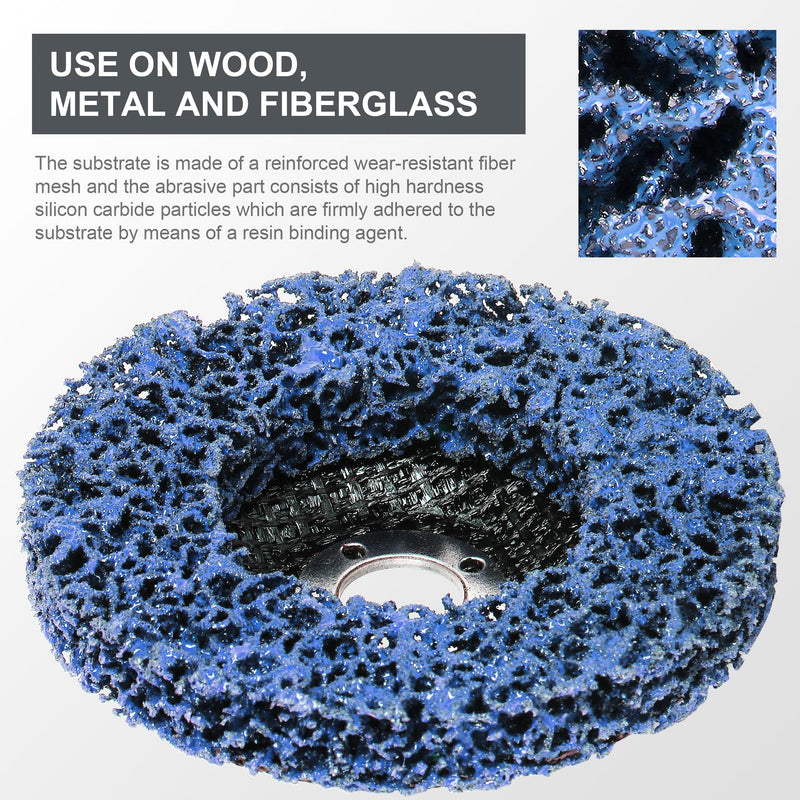 [Australia - AusPower] - 6-Pack 4-1/2” x 7/8” Paint Stripper Discs for Angle Grinder – Multi-Surface Rust & Paint Removal Wheels 2 Purple 2 Blue 2 Black 4-1/2 in - 6 pk 