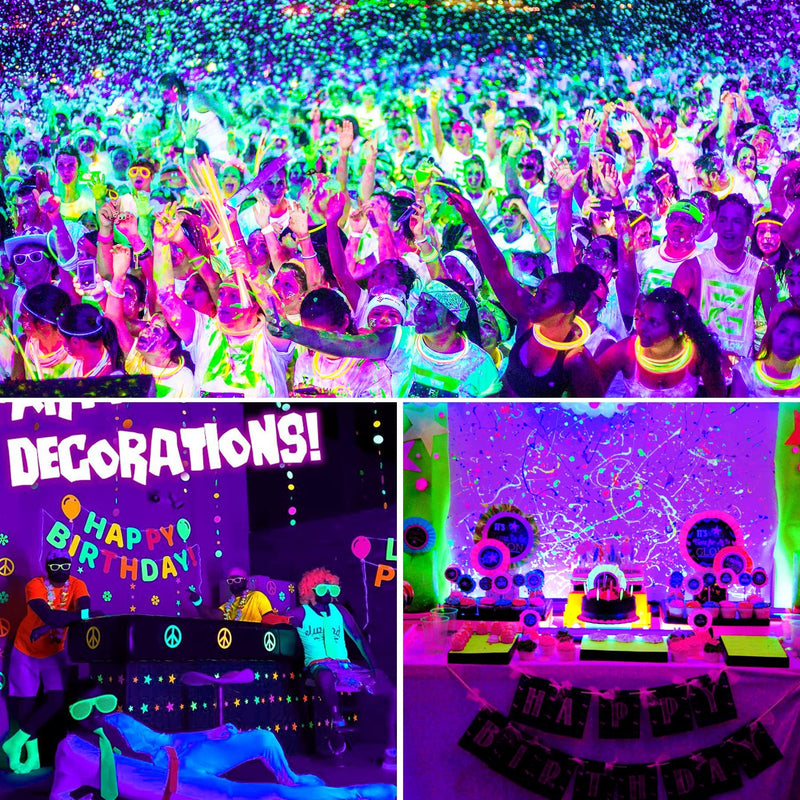 [Australia - AusPower] - Rechargeable LED Black Light, Battery Powered Portable Blacklight, 400nm LED Flood Light Black Lights, Neon Glow Party, Blacklight Catfishing, Halloween, Glow in The Dark Decoration 2 Pack 