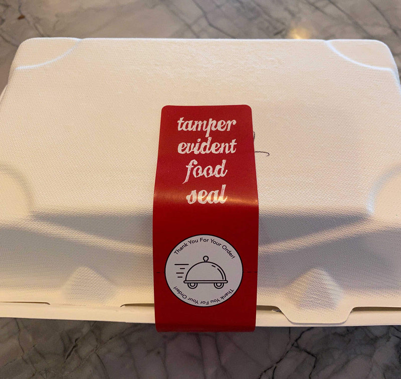 InStockLabels Tamper Proof Stickers, 1.5 x 6 Inches, Red, 500 Count Seal Stickers for Secure Packaging, Tamper Evident Tape for Food Containers, Drink Labels, Food Delivery Accessories for Takeout