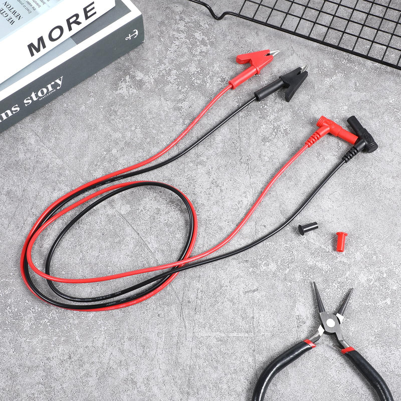 [Australia - AusPower] - 2 Pcs Multimeter Test Leads Banana Plug to Alligator Clip Cable 100cm/3.28ft 4mm 1000V Max Voltage Banana Plug for Electrical Test Jumper Wire Crocodile Clips Copper Soft Flexible Cable Wire Set 