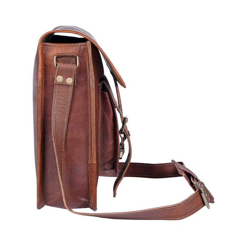 [Australia - AusPower] - 11 inch Small Crossbody Shoulder Genuine Leather iPad/Tablet Vintage Messenger Bag For 10.5 inch iPad Pro for Women & Men Retro 