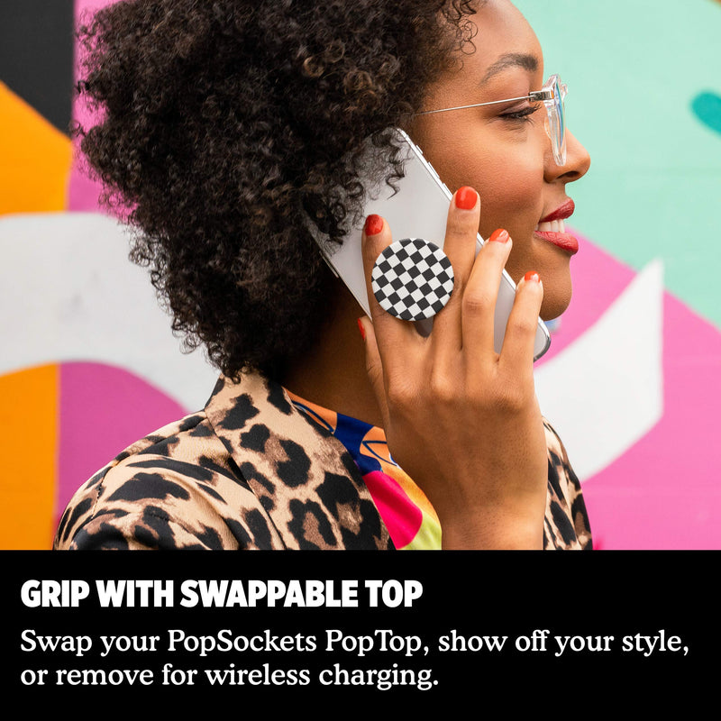 [Australia - AusPower] - PopSockets: Phone Grip with Expanding Kickstand, Pop Socket for Phone - Checker Black 