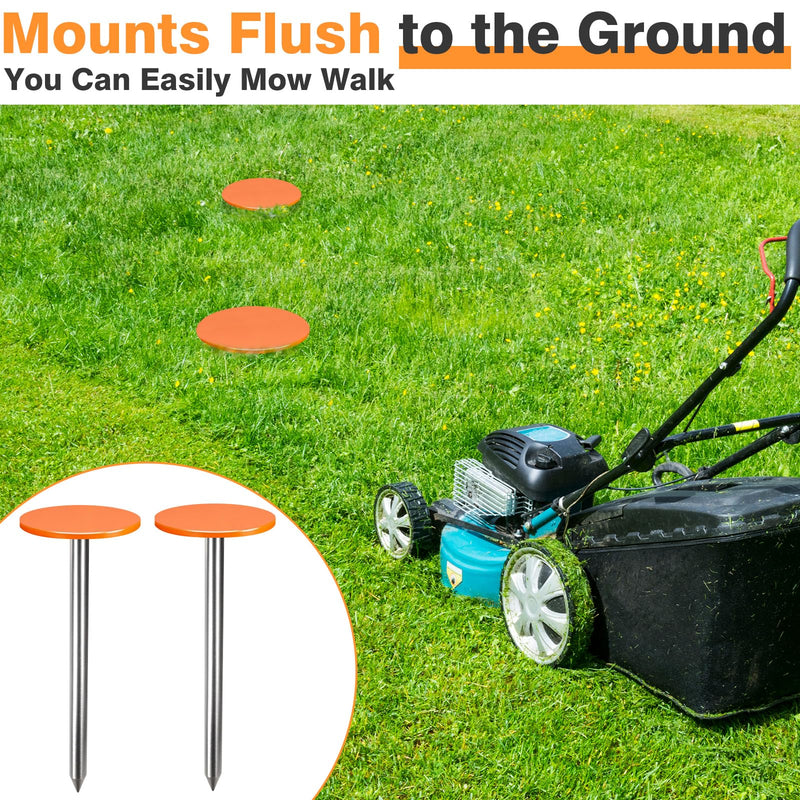 8 PCS Permanent Property Line Markers, 6x2 Inch Boundary Markers for Property Land Survey Stakes Heavy Duty Survey Pin for Home Depot Septic Tank Yard Paver Ground Landscape Surveying 8 PCS