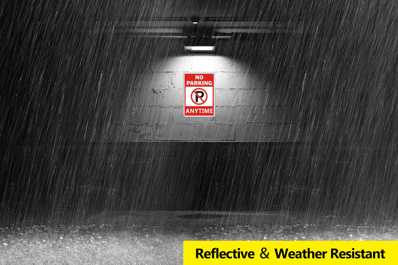 [Australia - AusPower] - No Parking Anytime Sign, No Parking Signs, (2 Pack) 10 x 14 Inches Large Reflective Aluminum Metal Warning Signage with Symbol for Indoor Outdoor Use Style D 