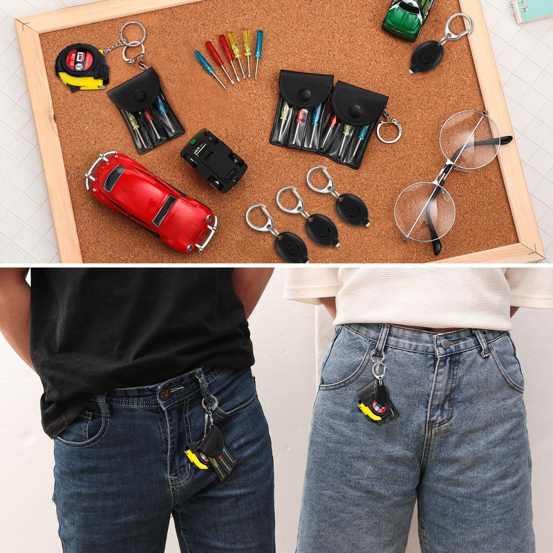 [Australia - AusPower] - 36 Pcs Mini Screwdriver Keychains Tape Measures Mini Tools Bulk for Adults Men Father Birthday Party Gifts 36 