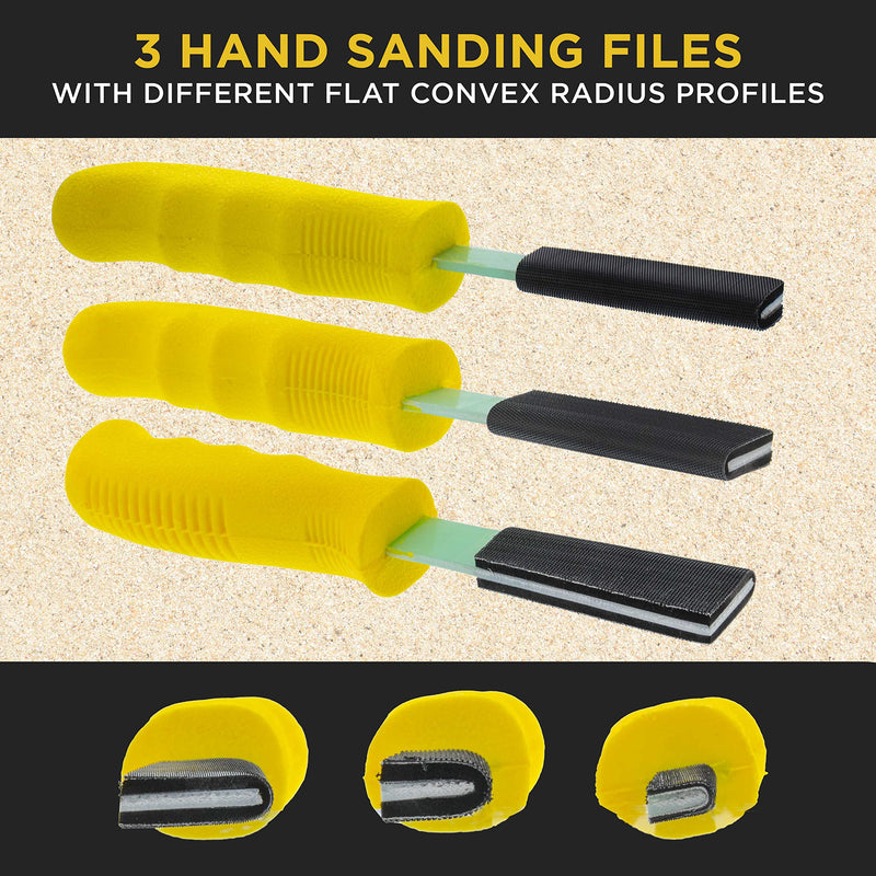 [Australia - AusPower] - Dura-Gold Sanding Stick Kit with Ergo Handle Yellow Flat with 40 sheet Sandpaper Starter Kit 