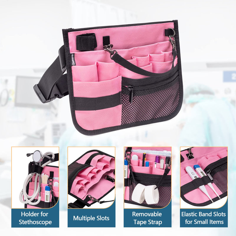 [Australia - AusPower] - Damero Nurse Fanny Pack, Nurse Waist Bag with Tape Holder, Nurse Tool Belt for Stethoscopes, Bandage Scissors and Other Medical Supplies, Pink 