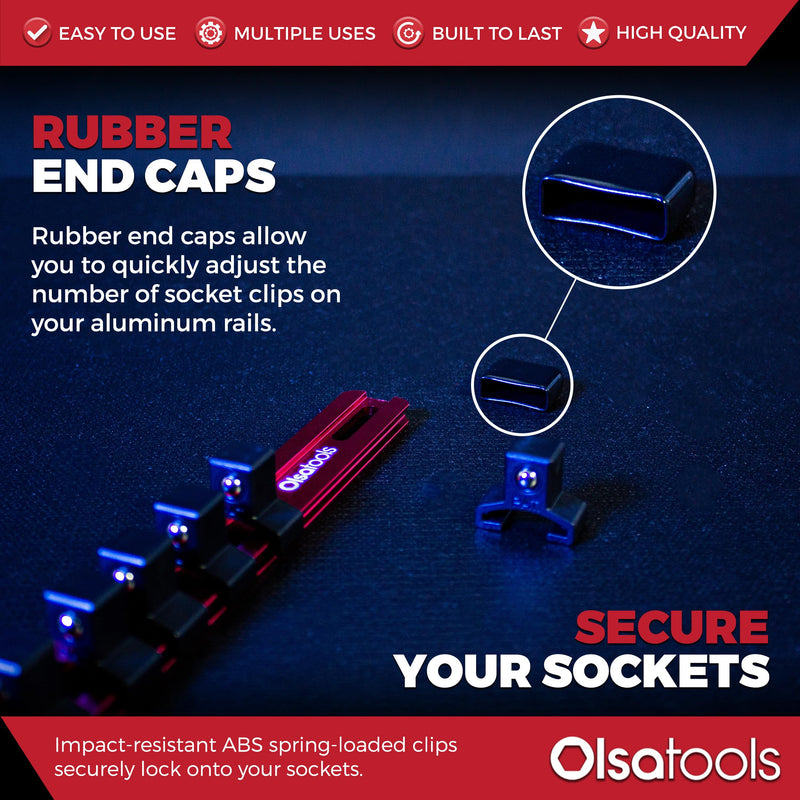[Australia - AusPower] - 1/2-Inch Drive Aluminum Socket Organizer | Professional Quality Socket Holder (Red) | by Olsa Tools 1/2-inch drive Red 