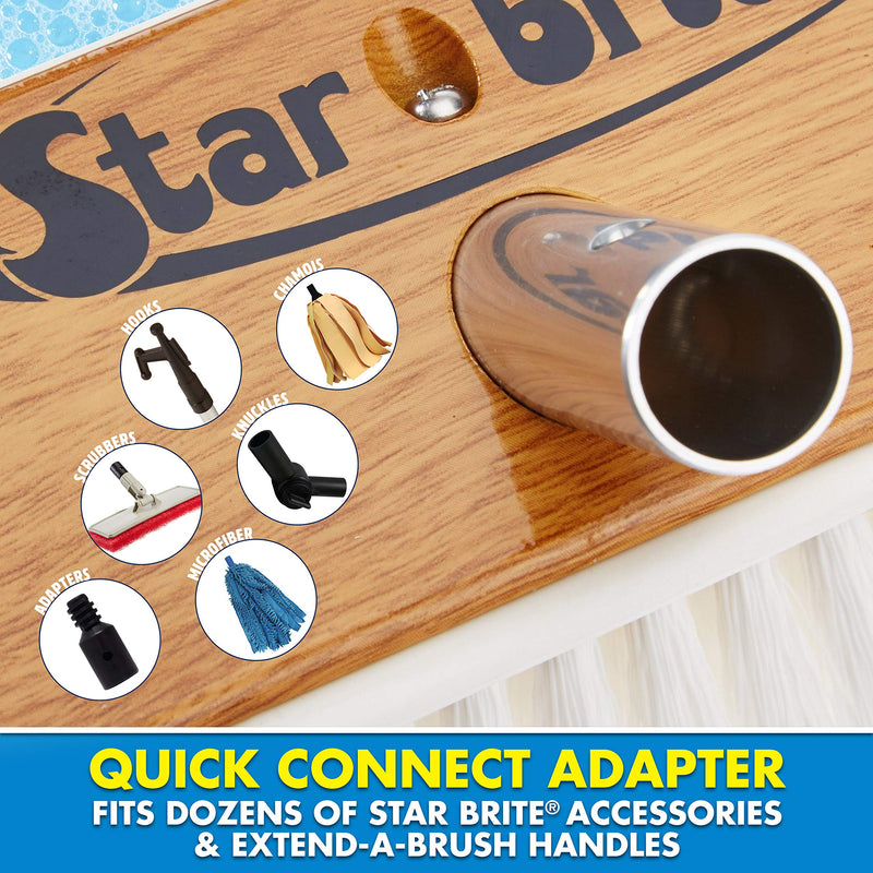 STAR BRITE 8" Premium Cleaning Brush – Synthetic Wood Block with High-Density Star Prene Fibers for Boat Decks, Docks & Tough Surfaces – Fits Extend-A-Brush Handles – Stiff Bristle, White (040172) Premium 8" Brush