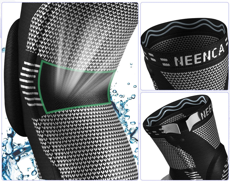 [Australia - AusPower] - NEENCA Professional Knee Brace for Pain Relief, Medical Knee Support with Patella Pad & Side Stabilizers, Compression Knee Sleeve for Meniscus Tear, ACL, Joint Pain, Runner, Workout - FSA/HSA Eligible Large Black 