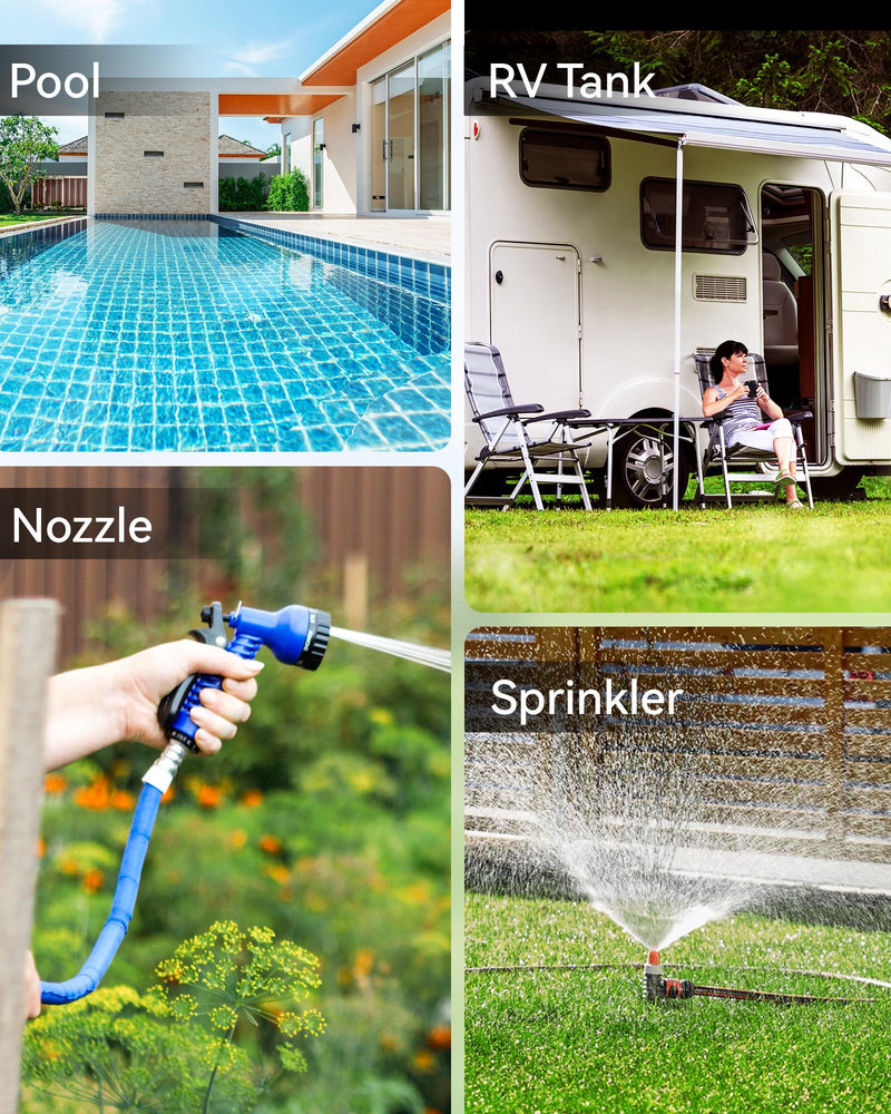 [Australia - AusPower] - RAINPOINT Water Flow Meter, ±5% Accuracy, Measure Consumption and Flow Rate up to 9999.9 Gallon/Liter, Water Meter for RV, Garden Hose, Pool, Lawn Sprinkler & Nozzle Sprayer Plastic 