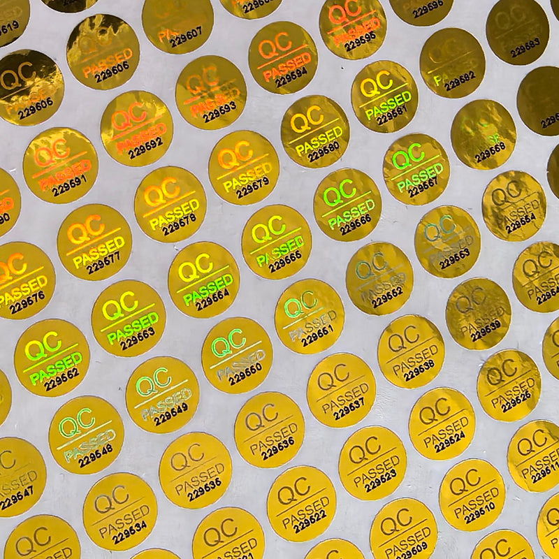 2300pcs 0.39 inch QC Passed Tamper Proof Stickers Silver High Security Tamper Evident Warranty Void Hologram Labels w/Unique Sequential Serial Numbering Gold 2300pcs