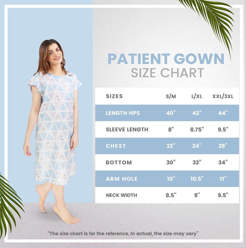 [Australia - AusPower] - NY Threads Women's Hospital Gown Soft and Stylish Patient Gown, 2XLarge-3XLarge, Triangle Blue 