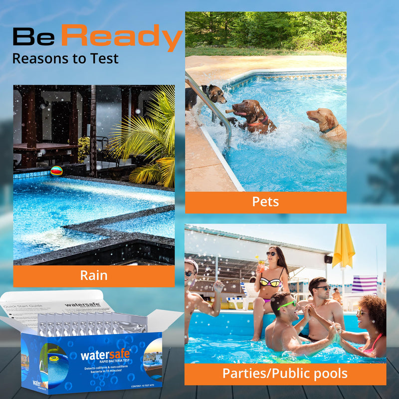 [Australia - AusPower] - Pool and Spa Rapid Bacteria Test by Watersafe, Test Strips to Detect Down to 1 Bacteria/μL in 15 Minutes, Including E. coli and Salmonella, Single Test 
