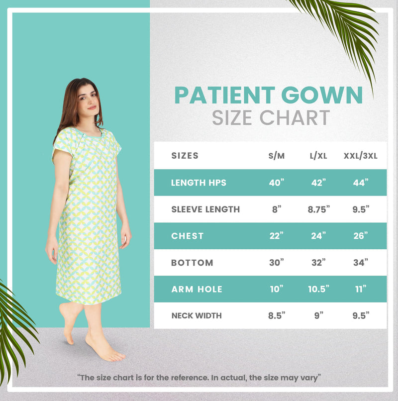 [Australia - AusPower] - NY Threads Women's Hospital Gown Soft and Stylish Patient Gown Small-Medium Waves - Lime 