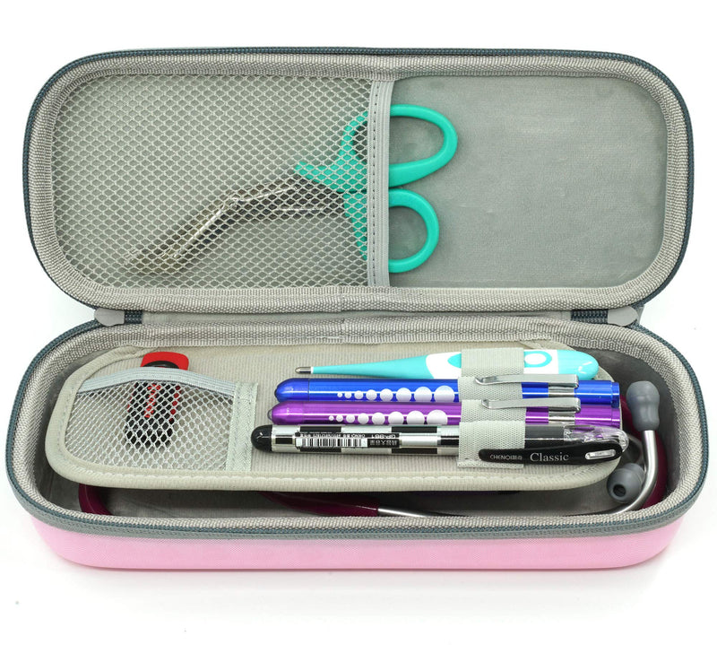 ButterFox Hard Stethoscope Case fits 3M Littmann Classic III, Lightweight II S.E, Cardiology IV Diagnostic, MDF Acoustica Deluxe Stethoscopes - 12 Colors (Black Hearts)