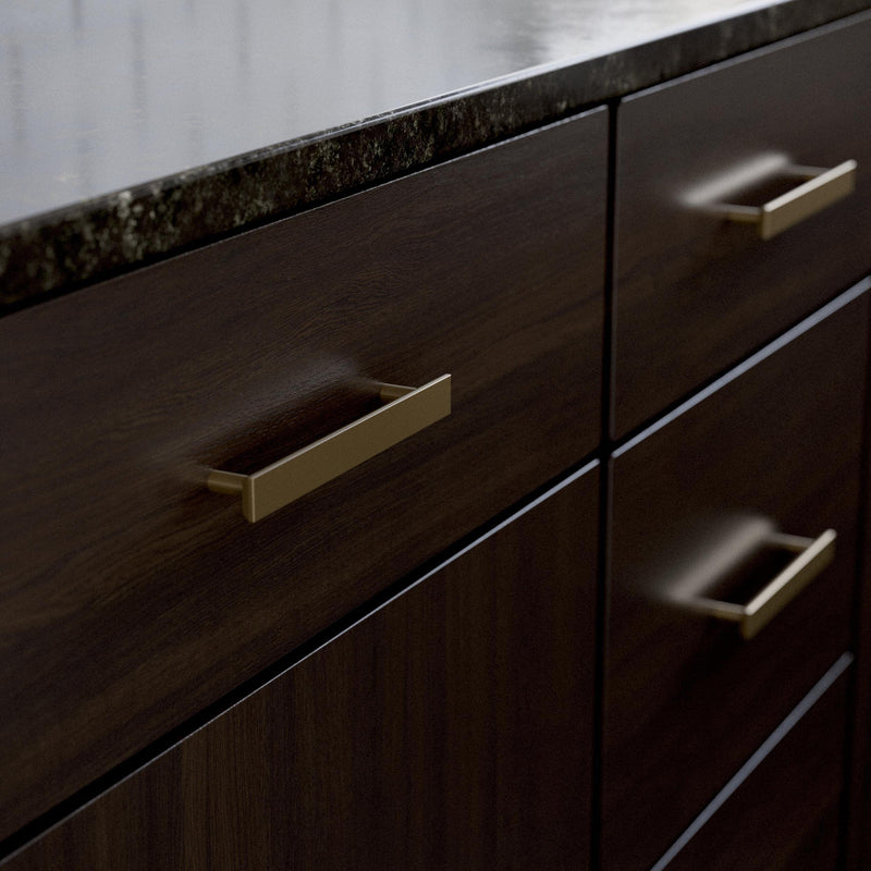 Franklin Brass (5-Pack) – Champagne Bronze Cabinet Handles, 5-1/16 Inch Hole Center, Modern Pulls for Drawers, Kitchen Cabinet Door, Dressers | Simple Chamfered 5-1/16" (128mm)