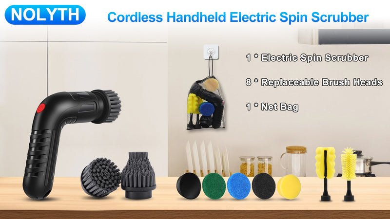 Electric Scrubber Cordless, Rechargeable Cleaning Brush for Bathroom