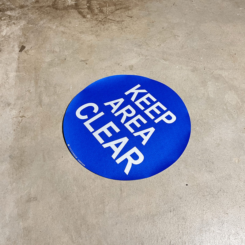 TRADESAFE Keep Area Clear Anti-Slip Floor Sticker - Keep Clear Floor Sign, Peel and Stick Adhesive Vinyl Sign, ANSI-Compliant, 17” Diameter Round Sticker
