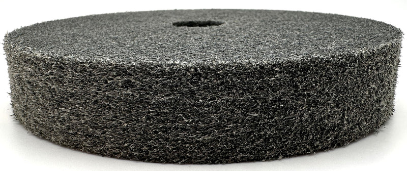 [Australia - AusPower] - Nylon Fiber Deburring Wheel 6" x 1" x 1" 7P Hardness 180 Grit Silicon Carbide Brushed Polishing Buffing Unitized Wheel for Bench Grinder, Buffing Machine, with Adapter for 1/2 5/8 3/4 Arbor 
