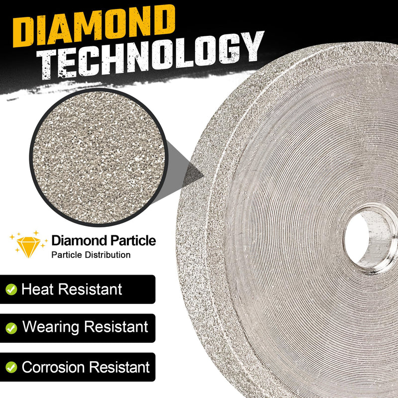 [Australia - AusPower] - 1-4/5 Inch Bench Grinding Wheel for Die Grinder Diamond Grinding Stone for General Purpose Metal & DIY Craft, 3/8 Arbor, 150 Grit, Carbide Bench Grinder Wheel Drill Attachment, 1 Pack 