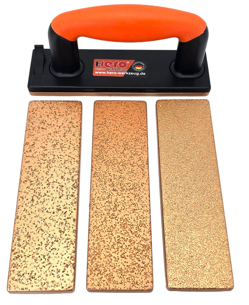 Hero Carbide Hand Sander Set of 5 K24/K36/K60 - Tungsten Carbide Sanding Board for Wood, Screed, Tile Adhesive & Filler - Sanding Block with Magnetic Change System for Renovation & Renovation | Up to 1500 x longer service life thanks to tungsten carbid...
