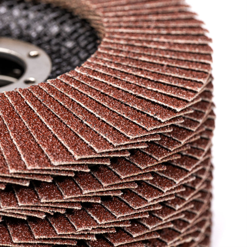 Woltersberger® Flap Discs, Diameter 125 mm, Grain 60, Pack of 10, Brown for Metal and Wood, Aluminum Oxide, Angle Grinder, Sanding Mop, Flap Discs, Sanding Discs Pack of 60