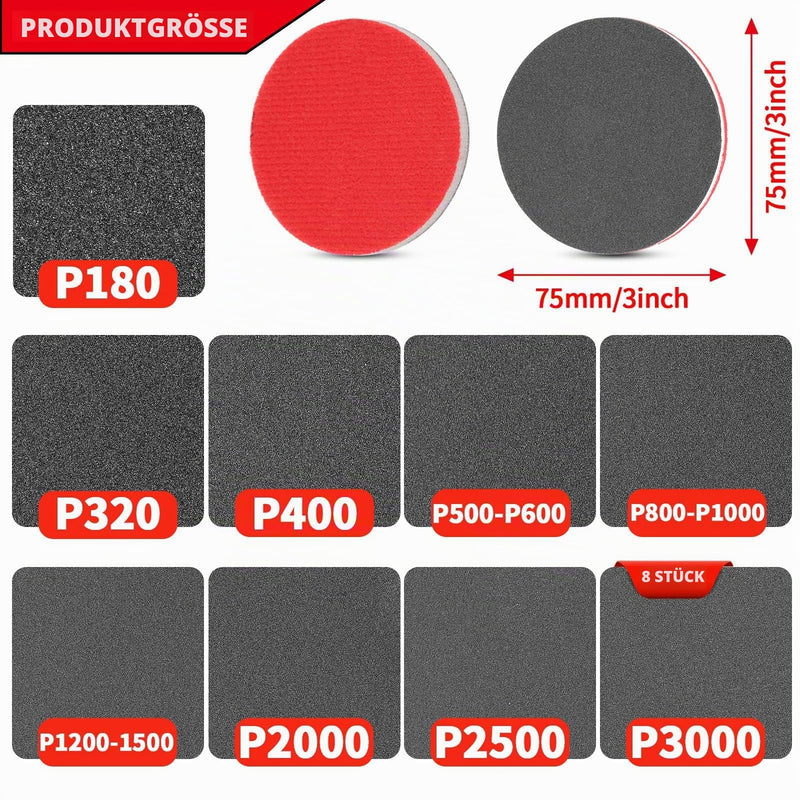 3000 Grit Sanding Sponge 8 Pieces Wood Round Sanding Pad Soft | Sanding Pads Reusable, Sanding Sponges Flexible, Paint Sandpaper for Drywall, Metal, Paint Circle P3000