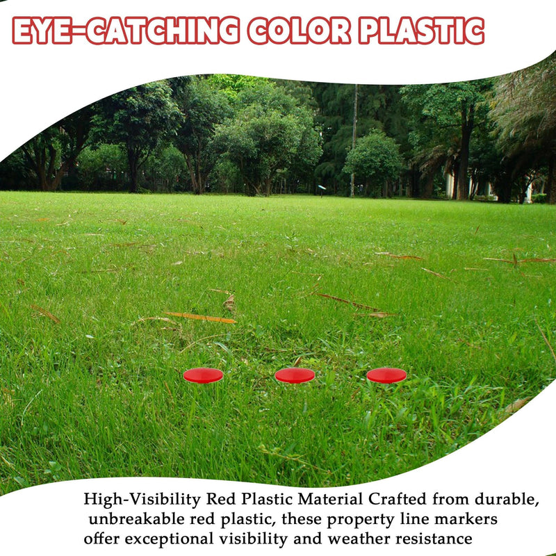 30 Pack 5.9 Inch Red Property Line Markers, Survey Stakes for Garden Edging, Lawn Boundaries, Weed Barrier, Landscape Fabric, High Visibility Survey Markers