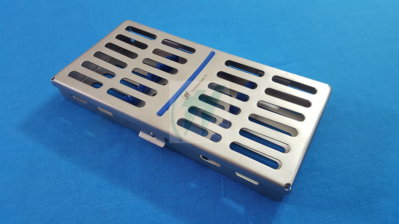 [Australia - AusPower] - French Steel Autoclave Dental Surgical Lab Sterilization Cassette 7" X 3.5" X 0.75" Tray Rack for 7 Instruments (Hti Brand) 