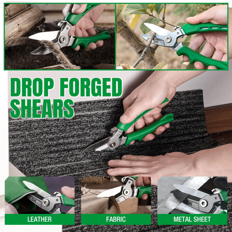 [Australia - AusPower] - SK 8" Heavy Duty Scissors, All Purpose Shears, Drop Forged CR-V Blades with Safety Lock, Comfortable Grips 8 Inch 