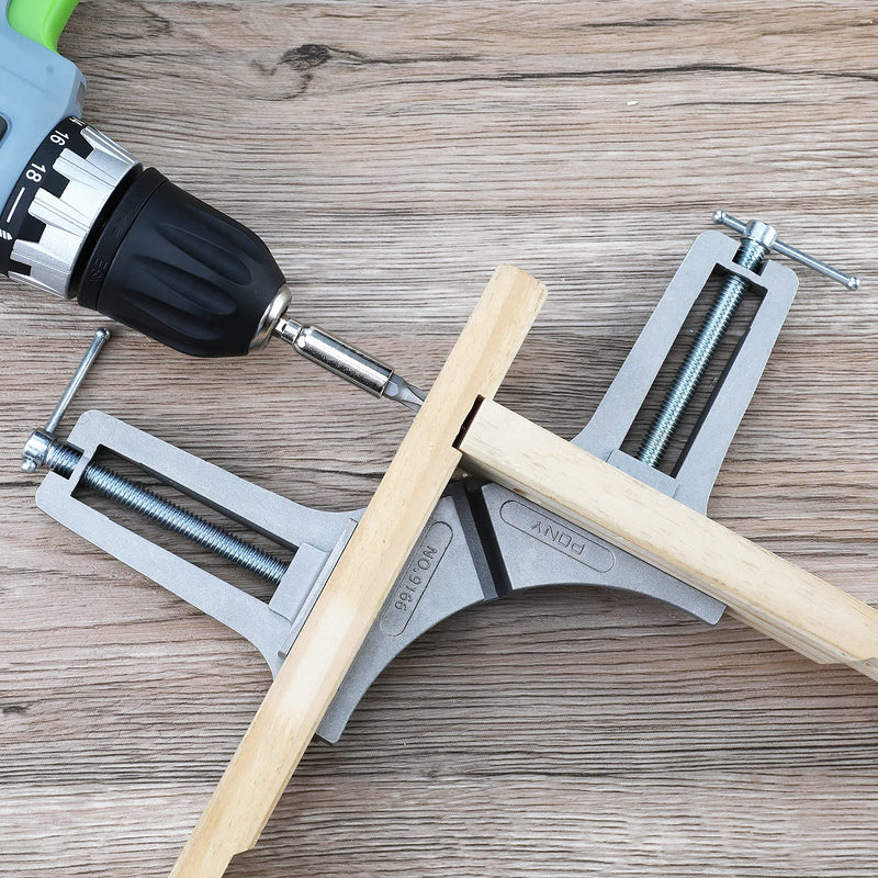 [Australia - AusPower] - PONY 2-Piece 90 Degree Corner Clamp Set, Featured with 3" Maximum Opening, 200 lbs Clamping Force & 1/2" Clamping Height, Aluminum Alloy Body, Adjustable Right Angle Clamps for Multiple Projects 