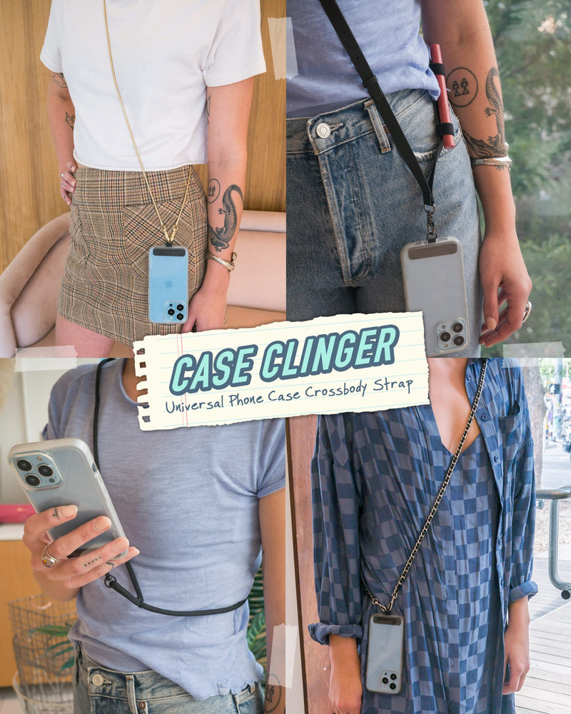 [Australia - AusPower] - Smartish Phone Lanyard - Case Clinger - Universal iPhone Holder with Detachable Crossbody Shoulder Neck Strap - Adjustable Black Rope Rope Strap 