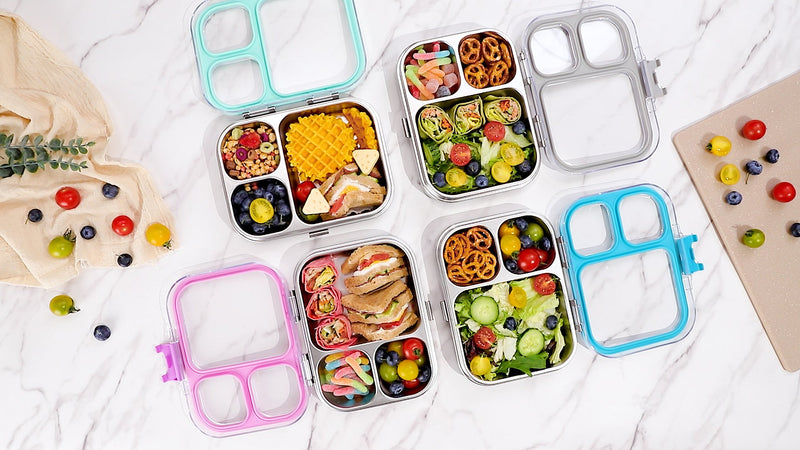 HOMEKOL Stainless Steel Bento Lunch Box, Blue, 3.3Cups 27oz (800ml)