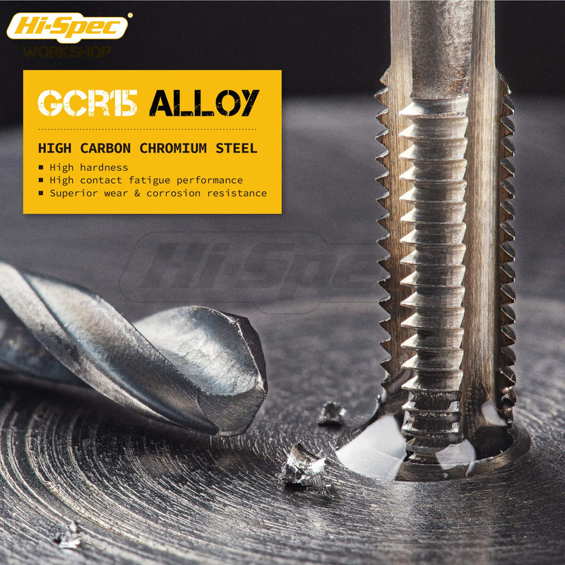 [Australia - AusPower] - Hi-Spec M3-M12 Metric Tap and Die Set with Alloy Steel Male Tap Set and Hand Tap Set 