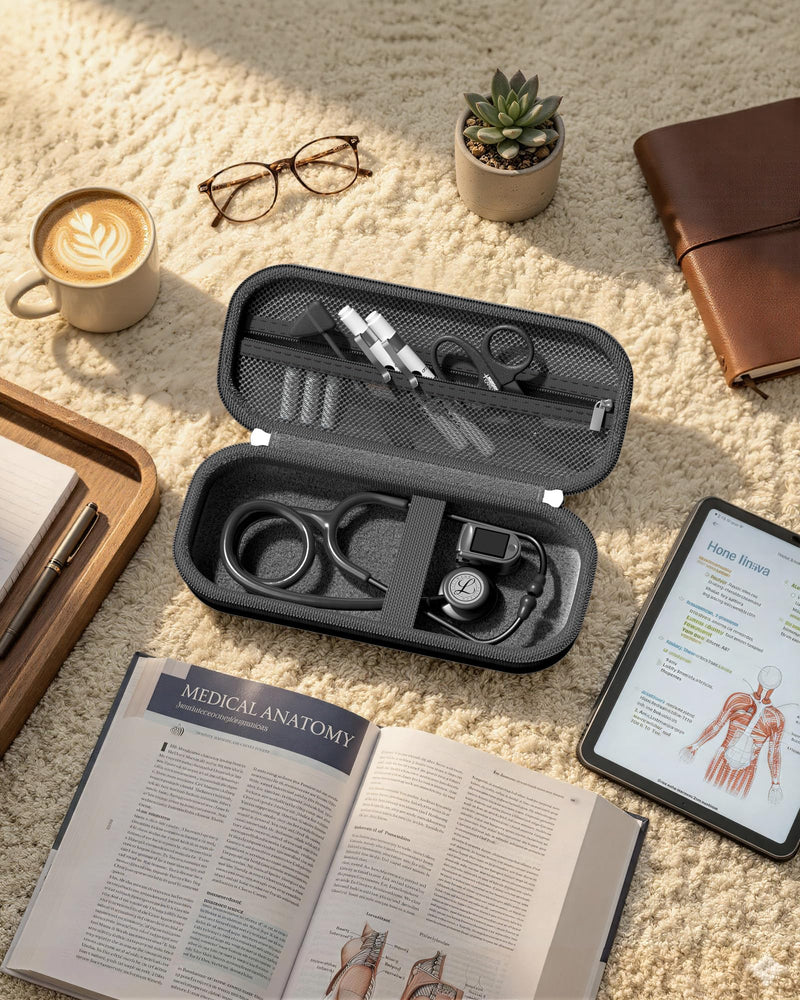 ProCase Stethoscope Bag for Medi-Inn/3M Littmann/MDF/SCIAN, Stethoscope Case Suitable for 3M Littmann Classic III Stethoscope, Medical Storage Bag for Nursing School Equipment, Black | Stethoscope Case for Littmann Classic III, Safe Protection for Stet...