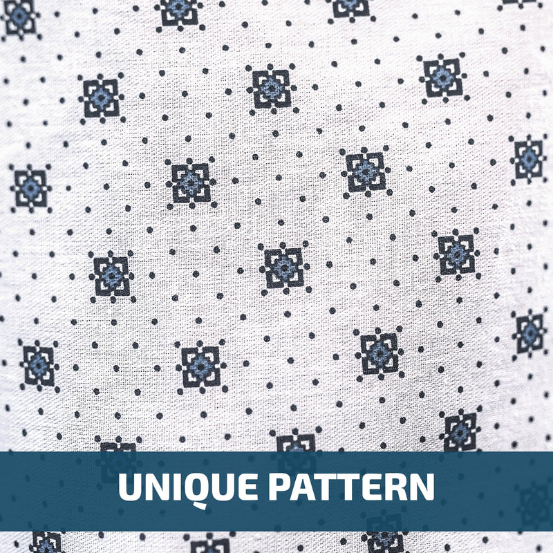 Linteum Textile Supply Hospital Patient Gowns Cotton Blended Unisex Comfortable & Durable with Back Ties Fits Up to 2XL Blue - Snow Flake 4