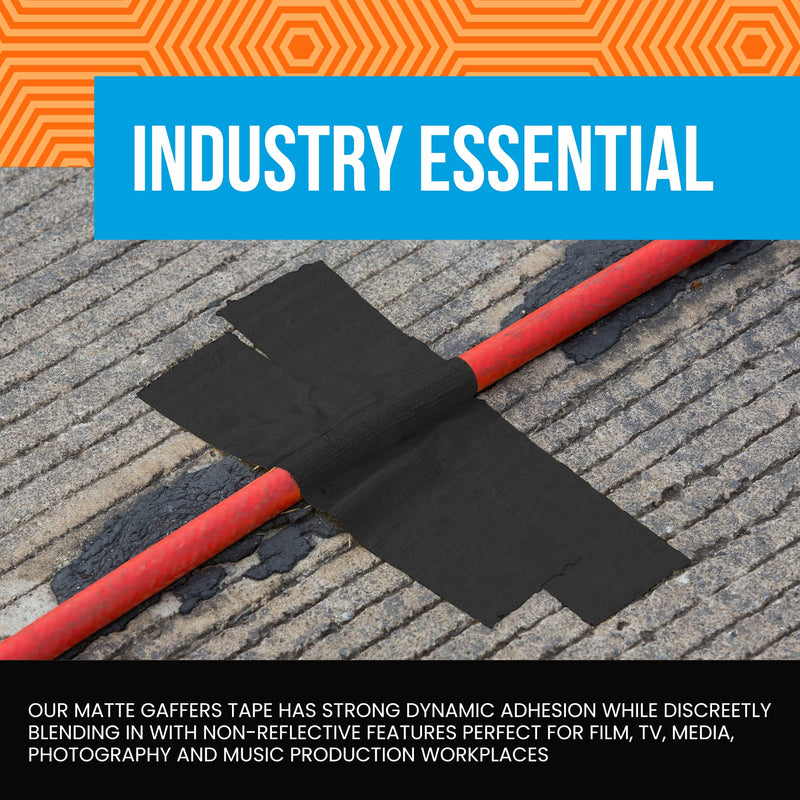 Reli. Gaffers Tape, Black | 2 Rolls | 3" x 30 Yards Per Roll (60 Yards Total) | Heavy Duty Gaff Tape/Gaffer 2 Inch Wide | Black Cloth for TV Production/Filming, Cables/Electrical Cords