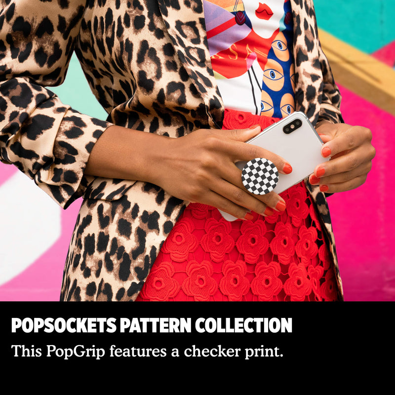 [Australia - AusPower] - PopSockets: Phone Grip with Expanding Kickstand, Pop Socket for Phone - Checker Black 