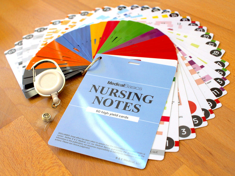 [Australia - AusPower] - Nursing Notes 60 High Yield Pocket Nursing Reference Cards, Durable Plastic (3.5" x 5") - MedSurg, ICU/Critical Care, Pharmacology, OB/Peds - Waterproof Full Color Reference Book for Nurses, CNA Nursing Notes ' 